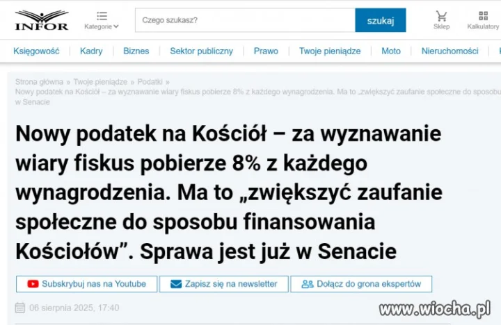 Podatek 8% na Kościół. 