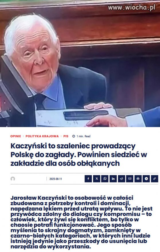 To nie jest zimny strateg ani wizjoner ...To wariat!