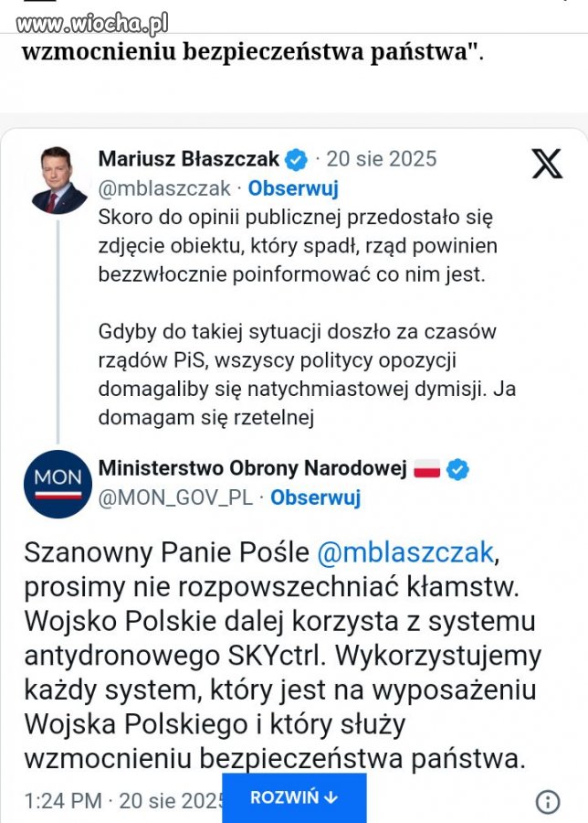 Już zapomniał o rakiecie pod Bydgoszczą.