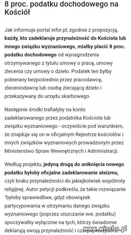 Ateiści są zwolnieni.