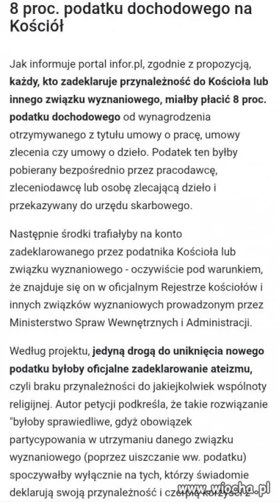 Ateiści są zwolnieni.