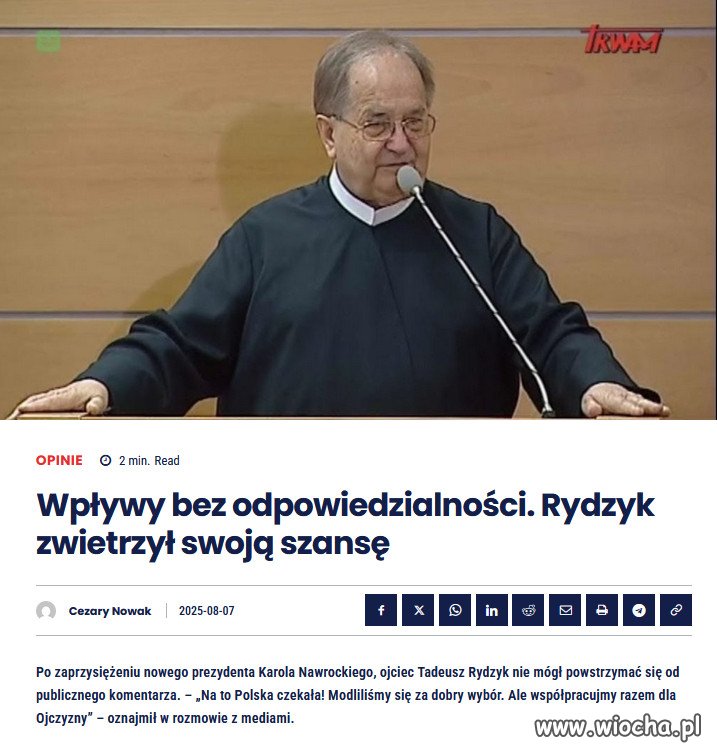 Rydzyk przemawia w imieniu „Polski”, ale nie pyta nikogo o zgodę. 