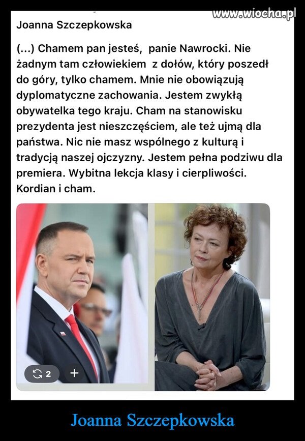 Brawo Pani Joanno! Miała Pani odwagę powiedzieć to