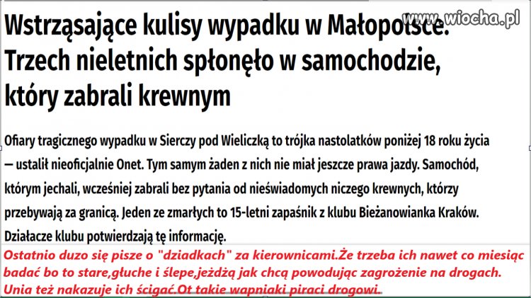 Jestem za, ścigać dziadków bo to