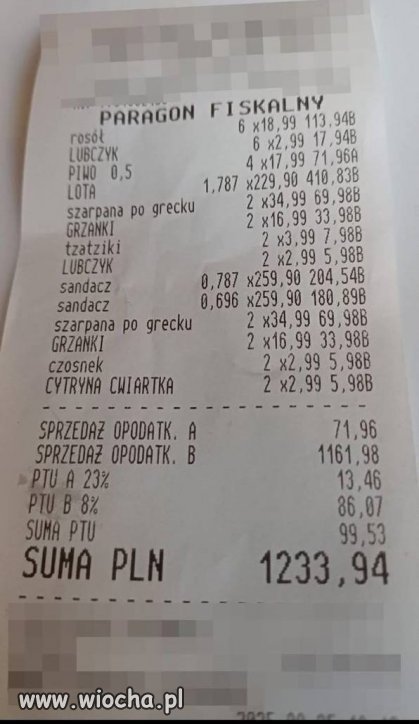 Lubczyk ? 2,99 zł, Sandacz ? 200 zł