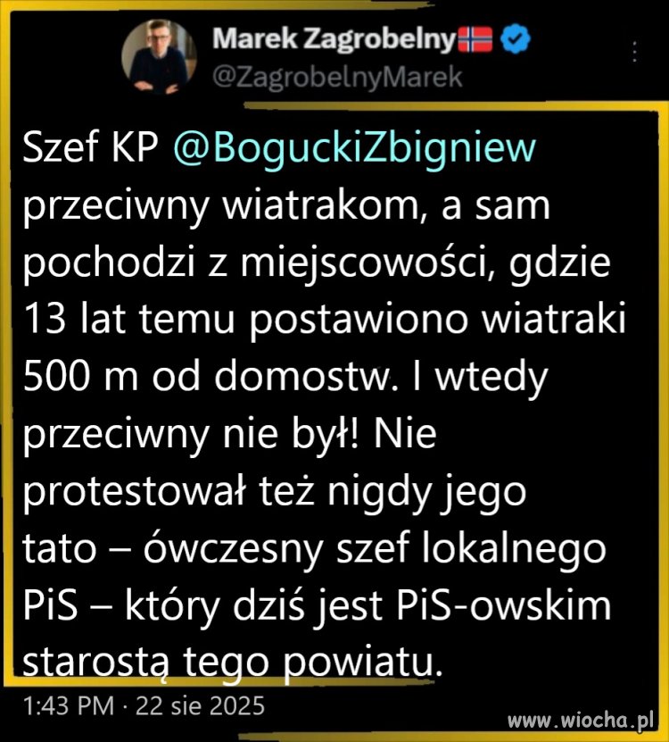 W ogóle by nie protestowali gdyby ktoś chciał stawiać wiatraki na ICH działkach