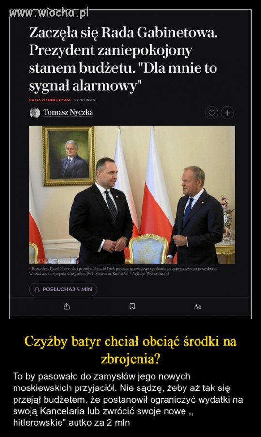 Troska Batyra o budżet mnie urzekła!
