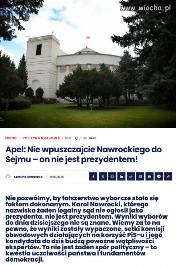 Brońcie Sejmu przed fałszywym prezydentem. 