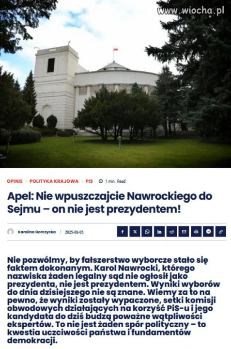 Brońcie Sejmu przed fałszywym prezydentem. 