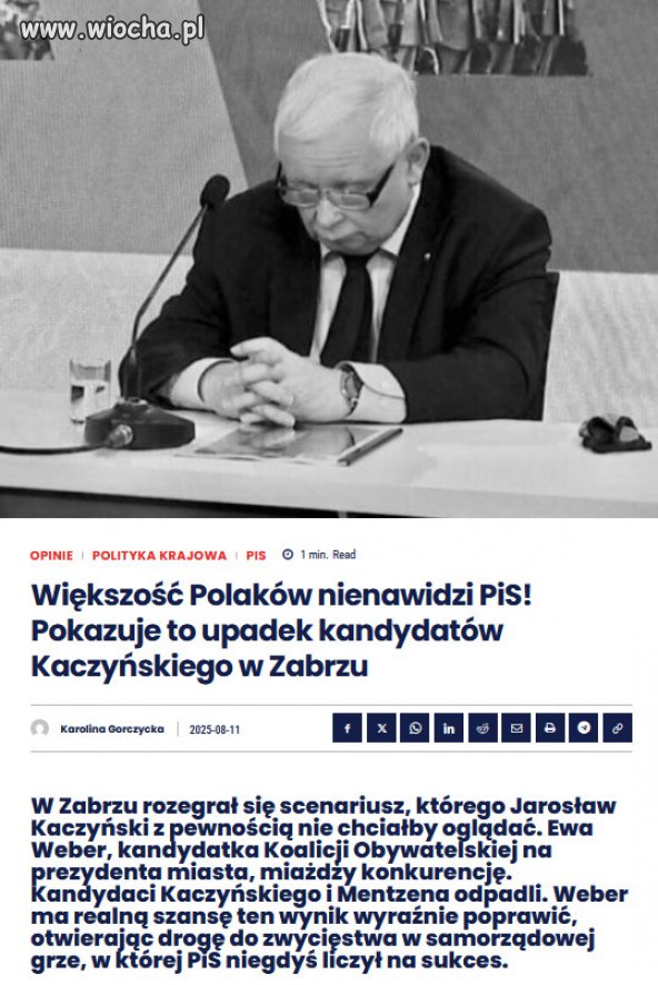 Dla Kaczyńskiego to sygnał alarmowy o sile atomowego rażenia. 