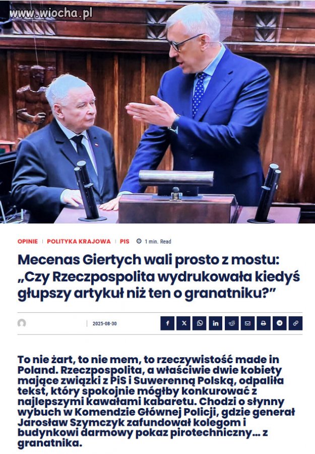 I co czytamy w gazecie? Że komendant wcale nie jest winny!