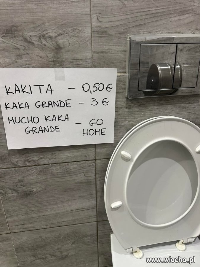 Takie informacja w pewnej toalecie 