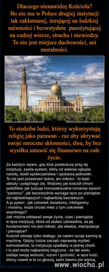 I dlatego kościół chce mieć pieczę nad edukacją. 