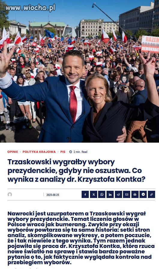 PiS boi się liczenia głosów, jak diabeł święconej wody!