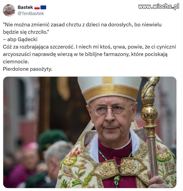 Zapytajcie takiego pana w sukience kiedy chrzcił się Jezus