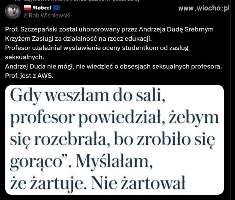 Uhonorowany przez Andrzeja Dudę 