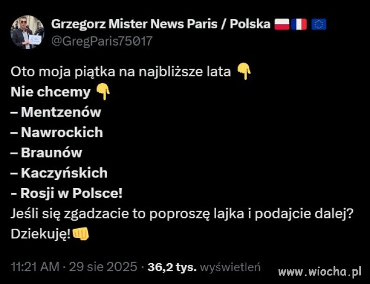 No i kościoła patolickiego nie chcemy 