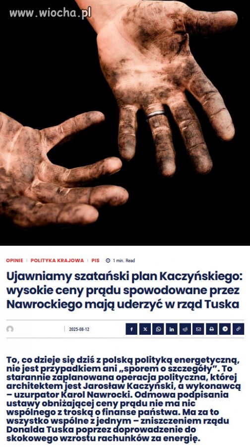Wysokie ceny prądu nie biorą się znikąd. 