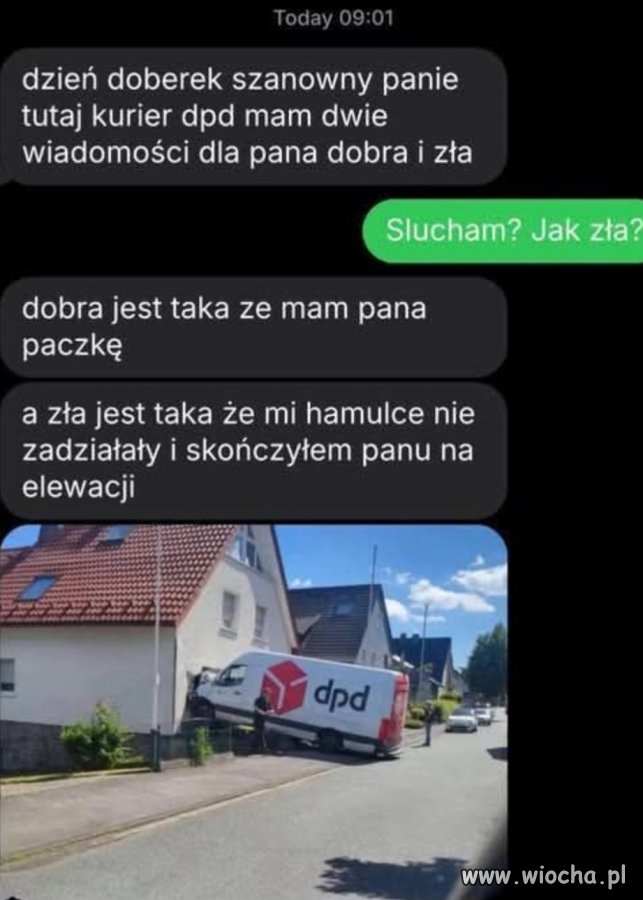 Kurier dostarcza paczki 