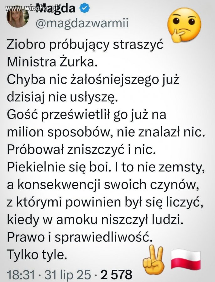 I niech się Ziobro boi.