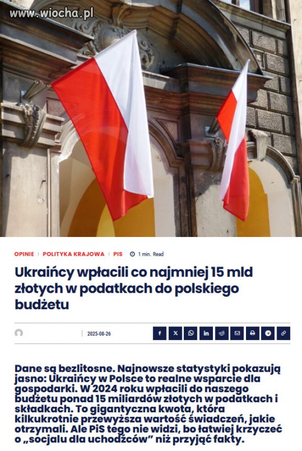 Ukraińcy wpłacili pięć razy więcej, niż otrzymali.