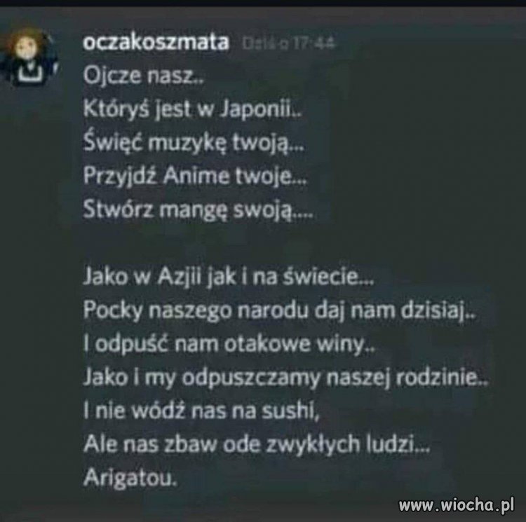 Modlitwa Otaku ludzi 