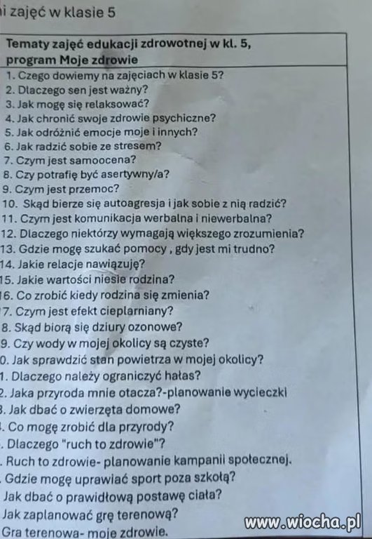 Z tego mamy wypisywac dzieci?