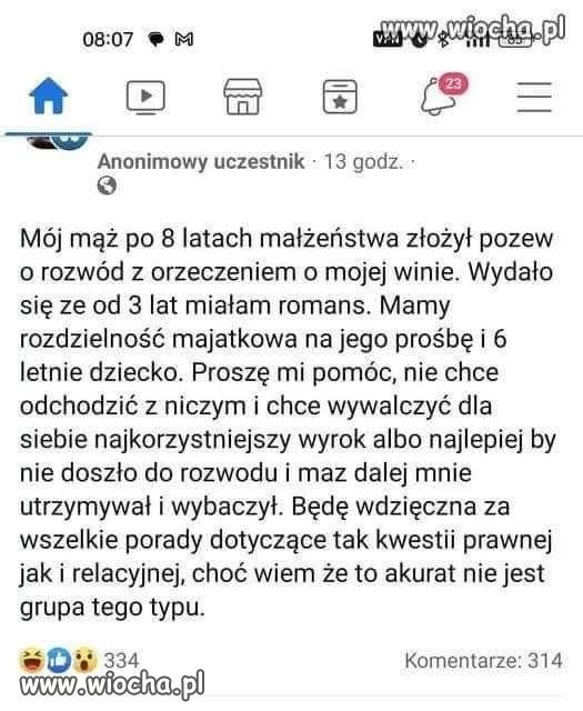 3 lata romansu, pozew o rozwód? 