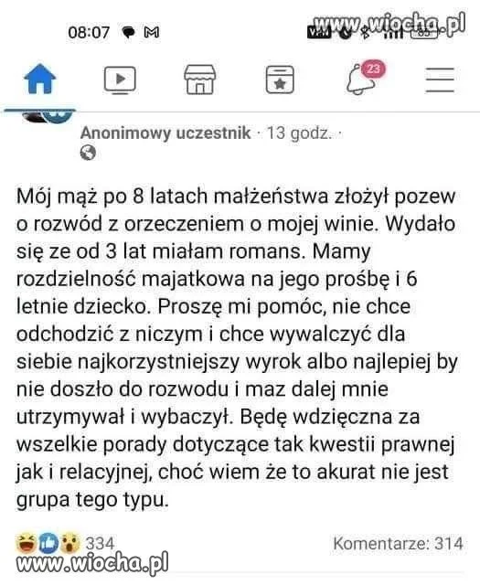 3 lata romansu, pozew o rozwód? 