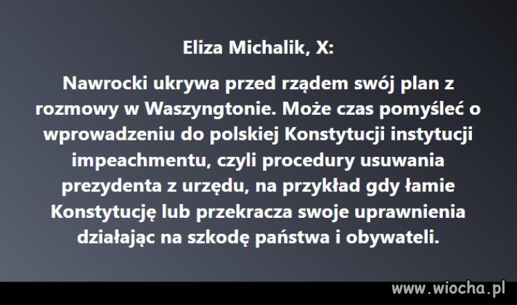 Kto popiera taki postulat ? Już poprzedni para-pRezydent...