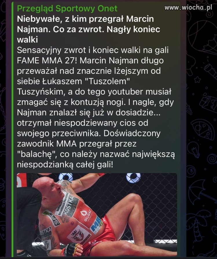Marcin Najman przegrał z Youtuberem.