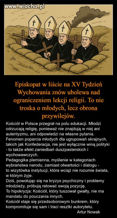 Tonaca sekta kosciola walczy o egzystencje i przywileje!