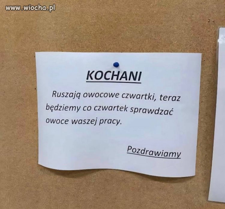 Owocowe czwartki w pracy