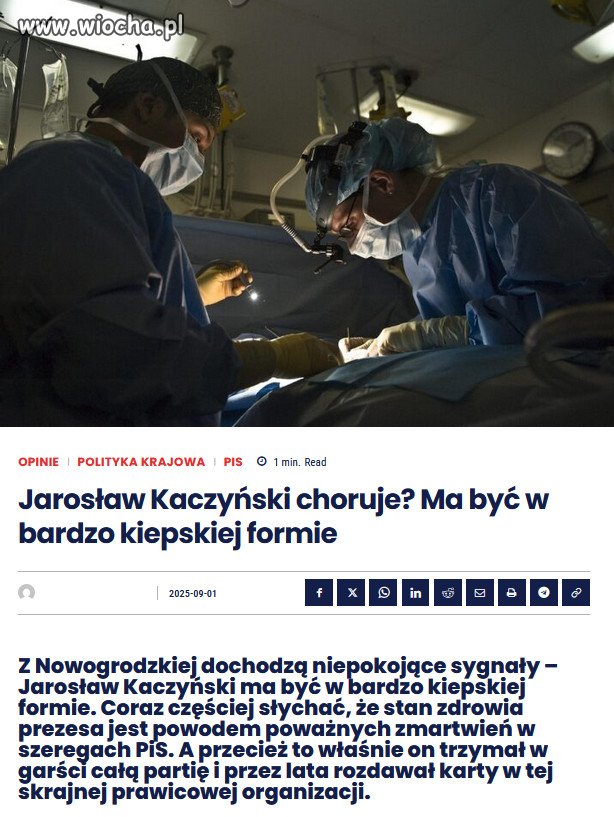 Dobija go nie tylko wiek ale i własna nienawiść.