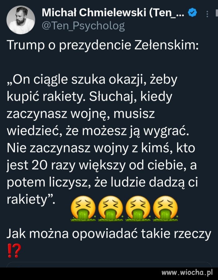 Zdemenciały pomarańczowy staruch już zapomniał kto zaczął tę wojnę!