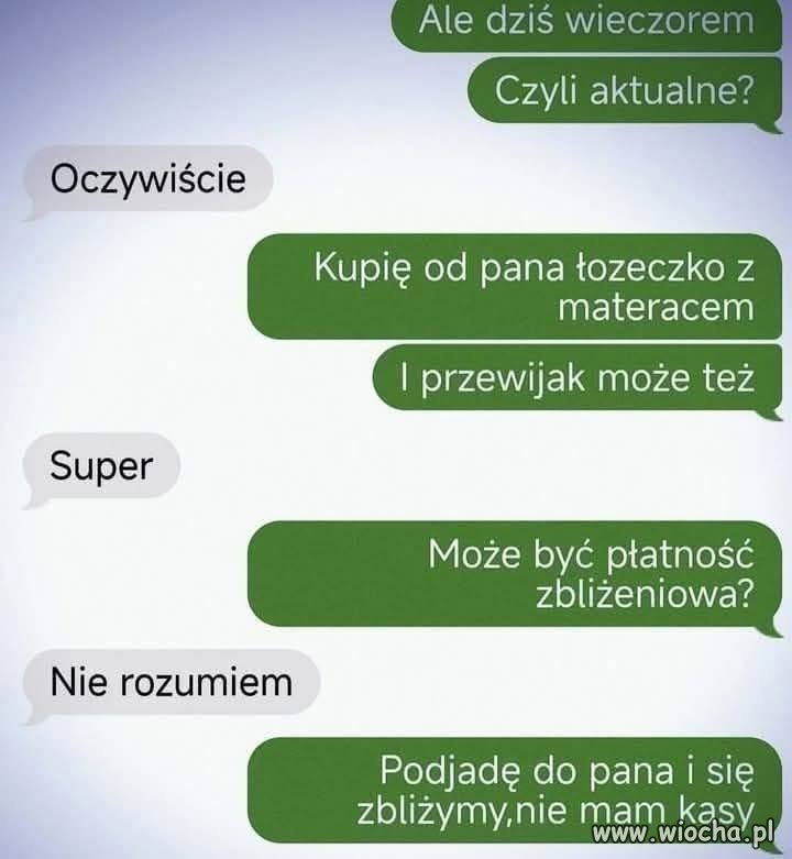 Chciał tylko sprzedać łóżeczko?