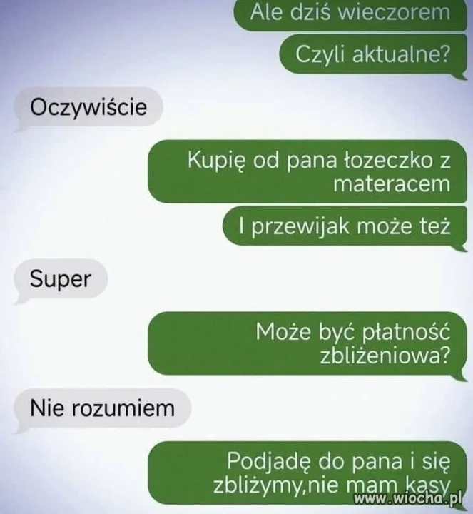 Chciał tylko sprzedać łóżeczko?
