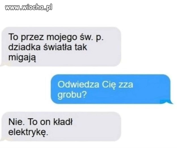 Światełko mruga przez św. p. Dziadka 