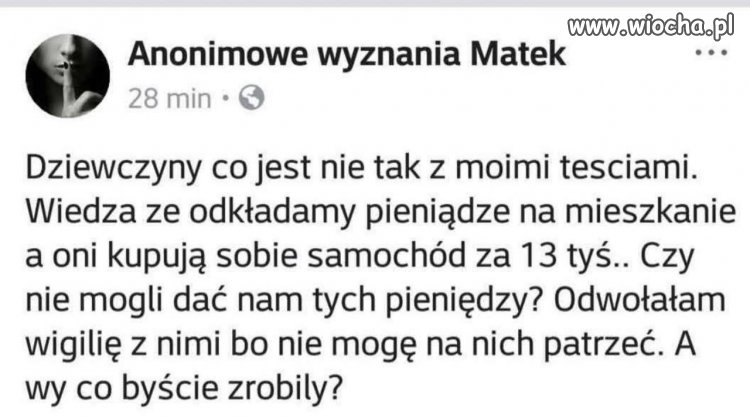 Wigilia odwołana, bo teściowie mają samochód