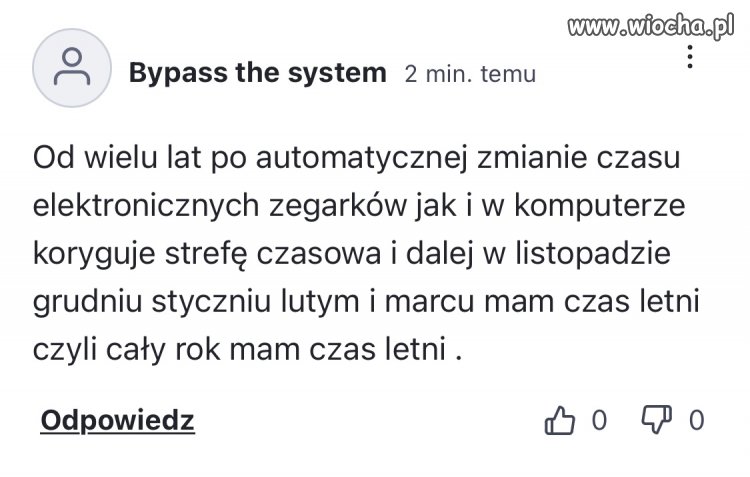 Zmiana czasu  nie 