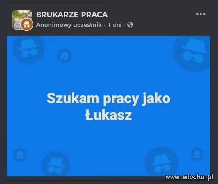 Szuka pracy jako Łukasz