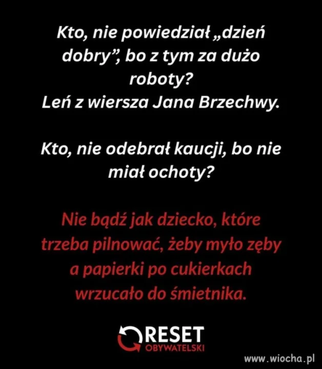 Reset Obywatelski - Wstydu nie macie!
