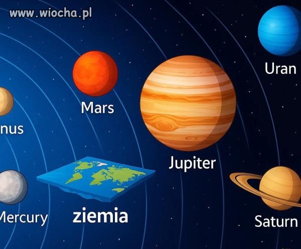 Układ planetarny według plaskoziemców.