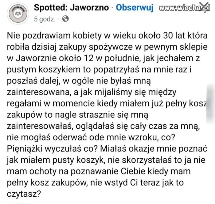 No ciekawe co miał w tym 