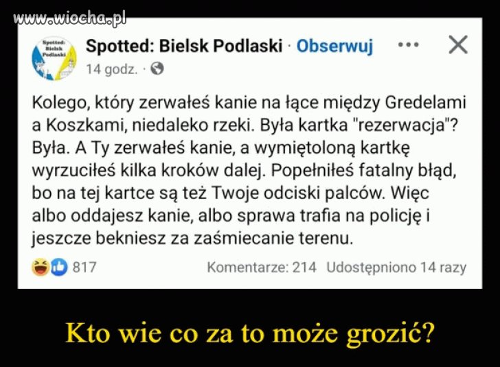 Za to powinno być dożywocie