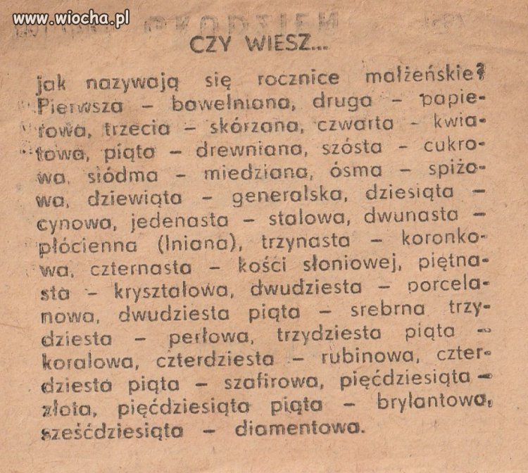 Może się przyda dla żonatych 