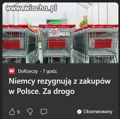 Niemcy rezygnują z zakupów w Polsce, bo... za drogo