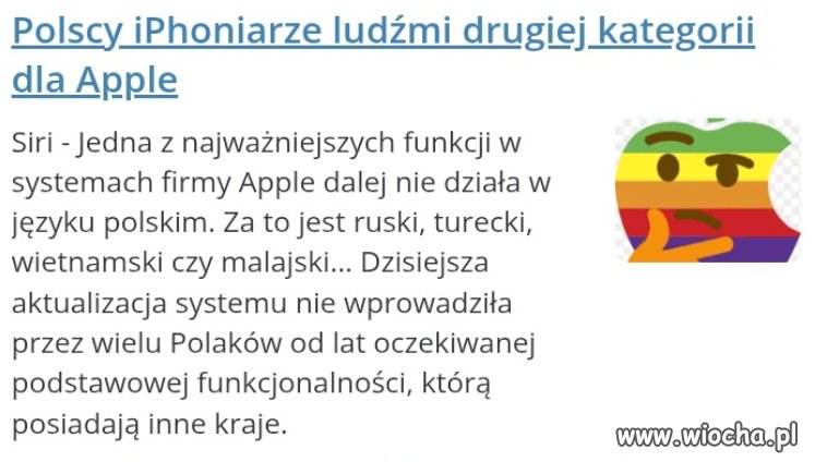 Dla  Apple  język polski jest zbyt trudny