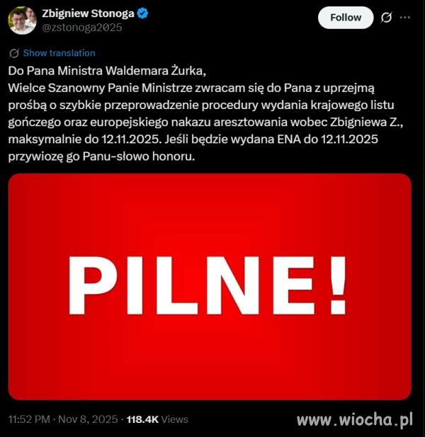 Zbigniew jedzie po Zbigniewa.
