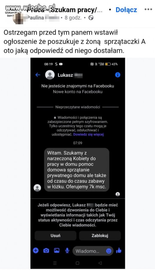 Ciekawe ogłoszenie na sprzątaczkę
